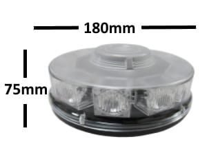 Ic360 Low-profile Led-mine Magnetic-mount 12v-24v - flashing-beacons.co.uk